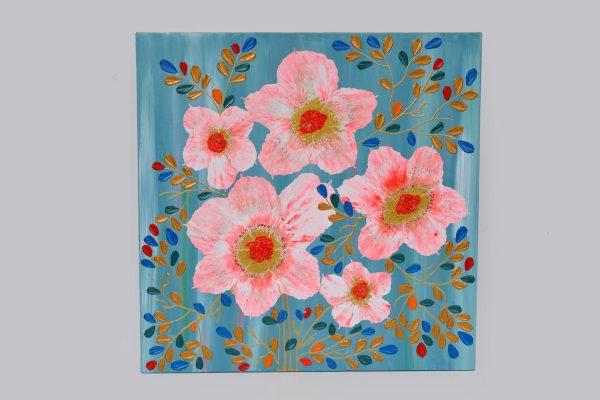 Pink Flowers with Golden Touch - Image 2