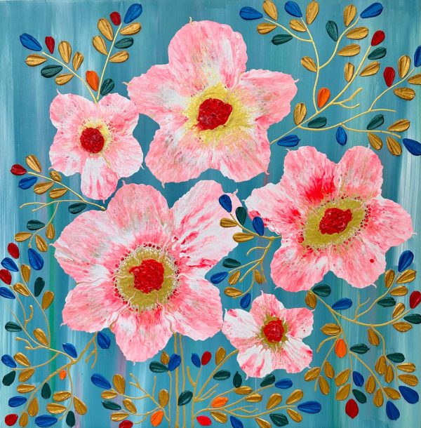 Pink Flowers with Golden Touch
